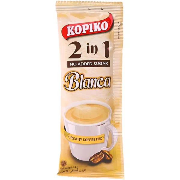 KOPIKO BLANCA 2-IN-1 WHITE COFFEE AND SUGAR CREAMY MIX 24G