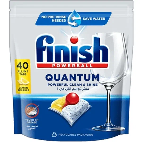 FINISH QUANTUM ALL-IN-1 LEMON SCENT DISHWASHER TABS 40S