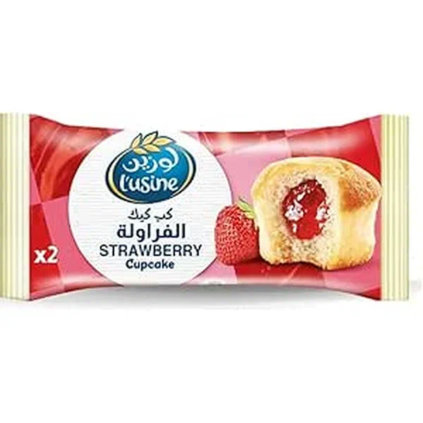 LUSINE SWEET STRAWBERRY CREAM FILLED CUPCAKE 60G