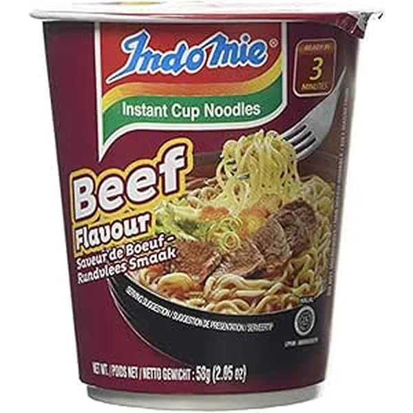 INDOMIE BEEF FLAVOR INSTANT NOODLE CUP 12-PACK VALUE SET 12X60G