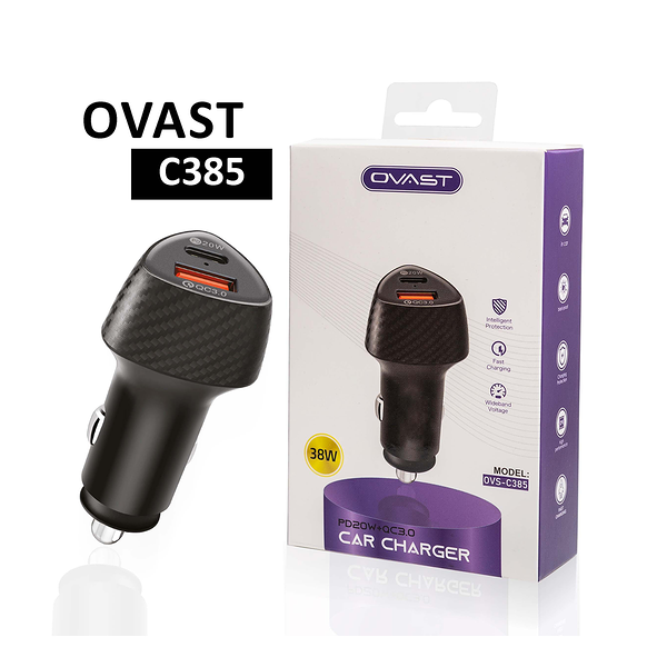 Ovast Car Charger With Usb Port And Pd Port C385