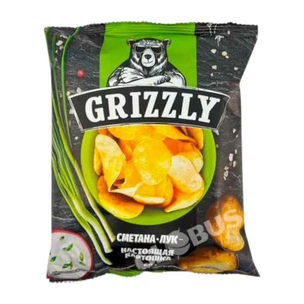 Grizzly Пияз/каймак чипсылары 55г