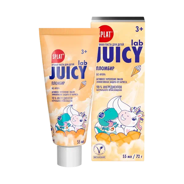Паста зубн Splat Juicy детск б/фтора пломбир 45мл