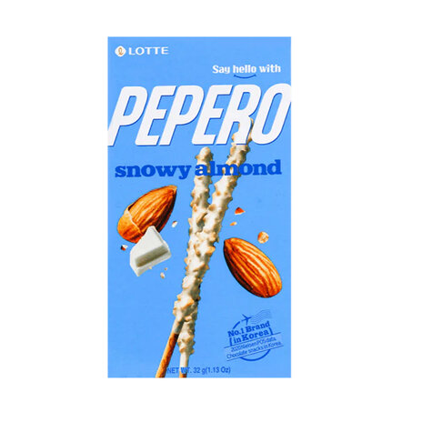 Lotte Pepero Biscuits  Snowy Almond 32Gm