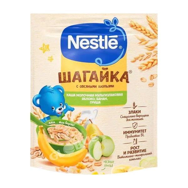 Каша дет. Nestle Шагайка 5зл. ябл/бан/груш с 12мес 190г д/п