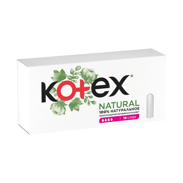 Kotex Natural Super гиг тампондору 16д