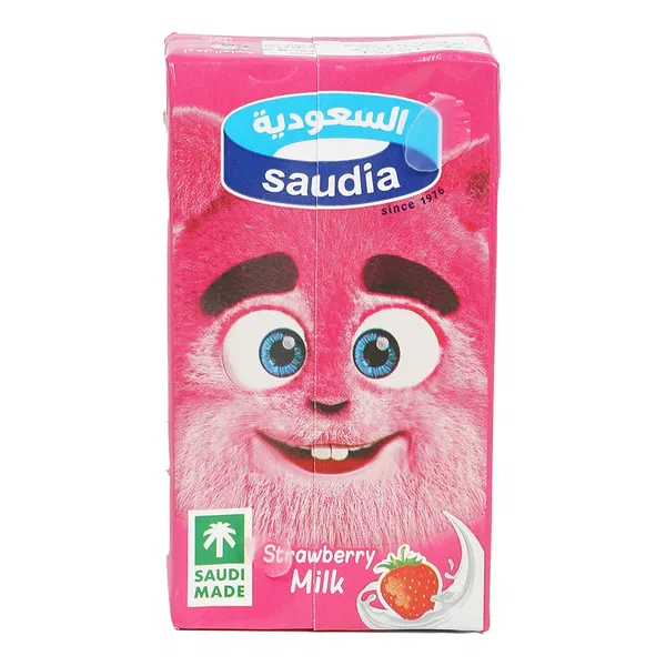 SAUDIA STRAWBERRY FLAVORED LONG LIFE MILK SINGLE SERVE 125ML