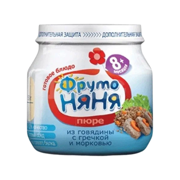 Фруто Няня 8 айдан уй эти/гречка/сабиз балдар маңызы 100г 