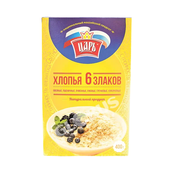 Хлопья Царь 6 злаков 400г кор