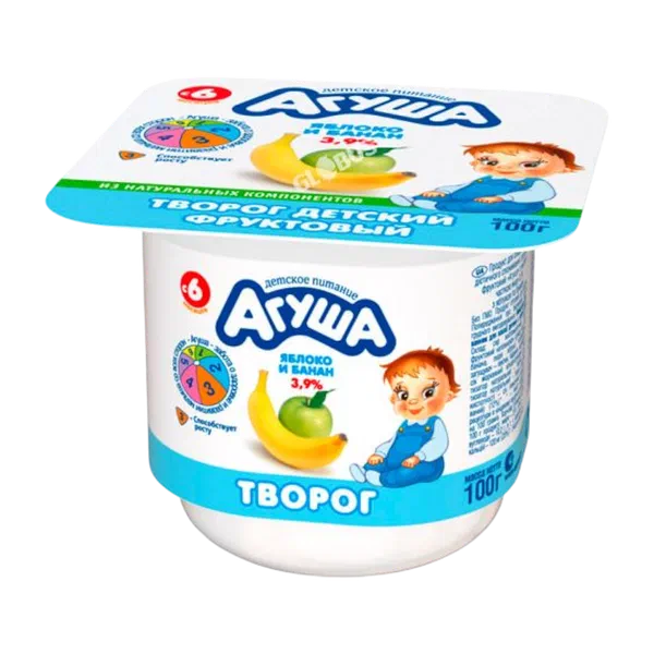 Агуша алма/банан быштагы 3,9% 100г