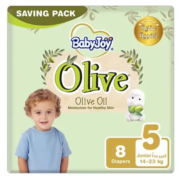BABYJOY OLIVE OIL INFUSED DIAPERS SIZE 5 JUNIOR 8-PACK