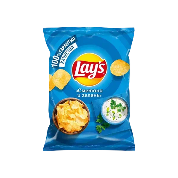 Lay's сметана зелень чипсылары 50г п/п