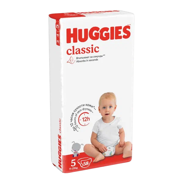 Подгузники детск Huggies Classic 5 58шт