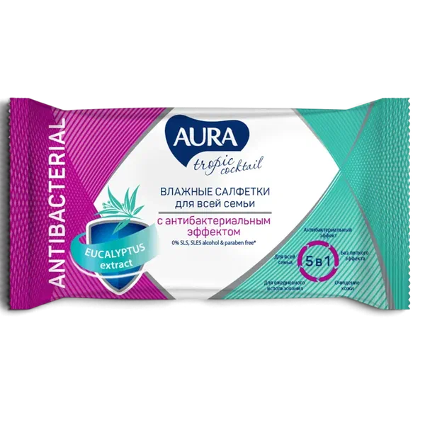 Aura Tropic антибак ным майлыктары 15шт