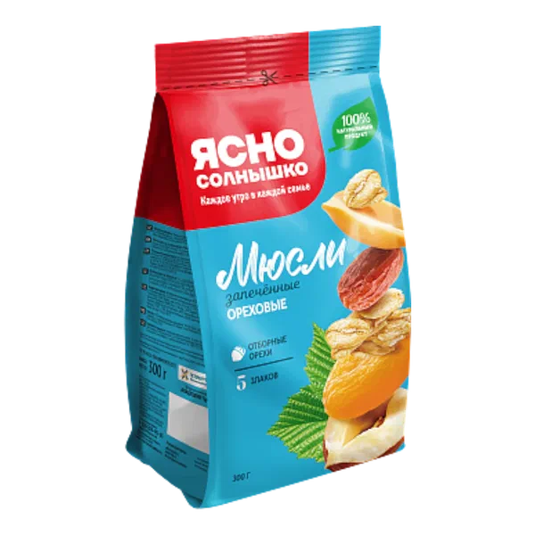 Мюсли Ясно Солнышко запечен. ореховые 300г