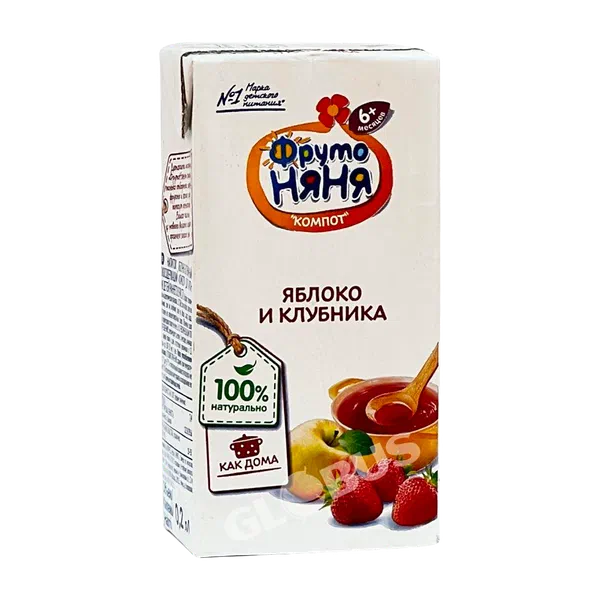 Компот дет. Фруто Няня яблоко/клубника с 5 мес 200мл