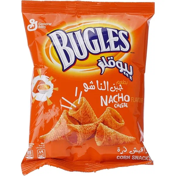 BUGLES NACHO CHEESE SAVORY CORN SNACK SINGLE 15G