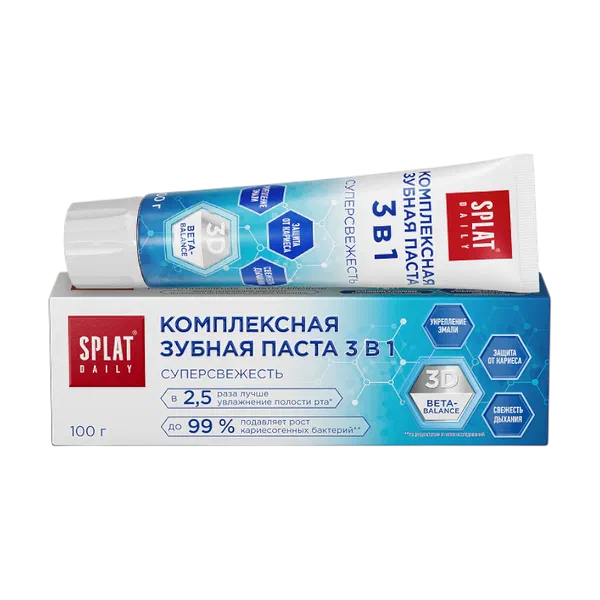 Splat Daily суперсвежесть 3в1 тиш паста 100г