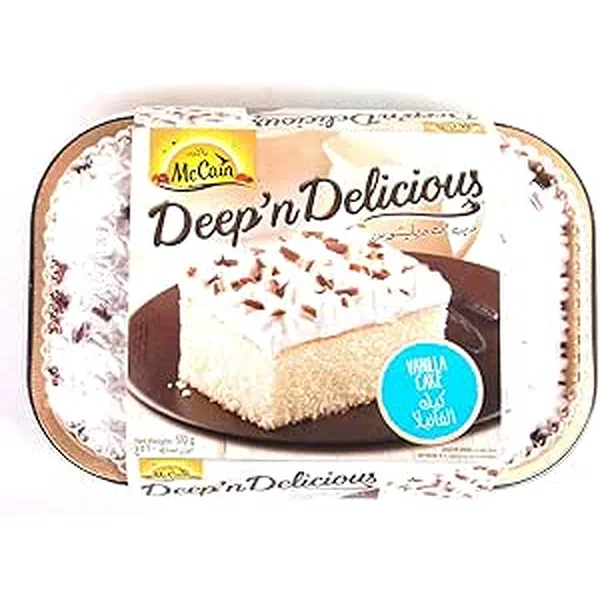 MCCAIN VANILLA CAKE 501G - VANILLA CAKE FROZEN DESSERT