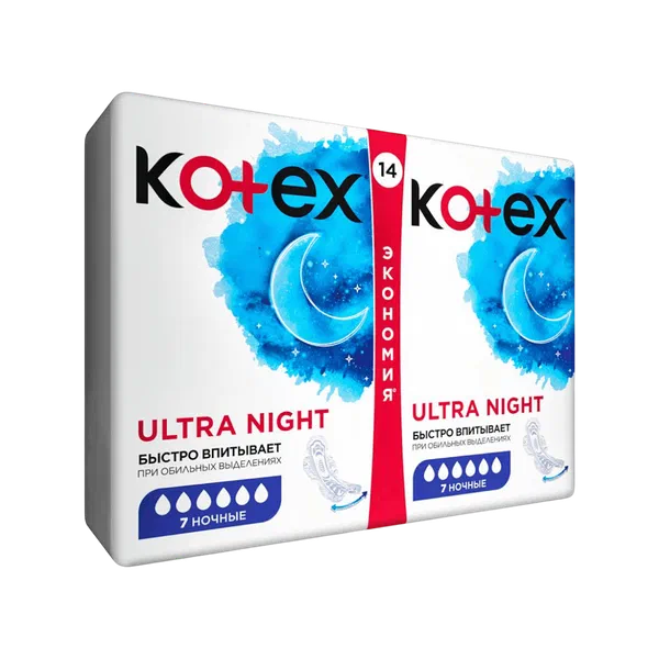 Kotex Ultra Night гиг Төшөмөлөрү 14 д