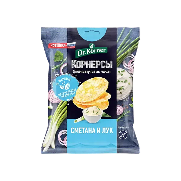 Чипсы Dr.Korner цельнозерн. сметана/лук 50г