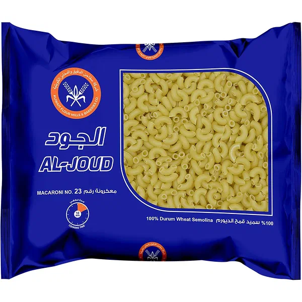 AL JOUD MACARONI #23 TRADITIONAL RIDGED ELBOW PASTA 400G