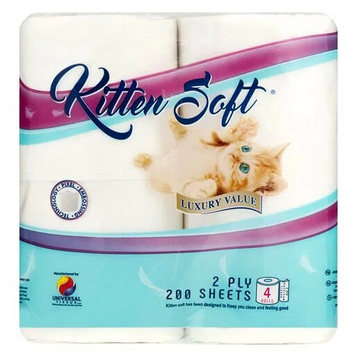 Kitten Soft Toilet Paper 2 Ply 4s