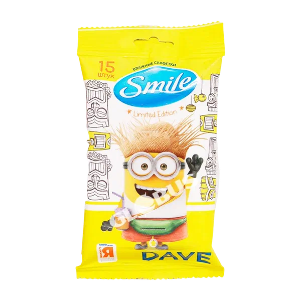 Салфетки влажн Smile антибак лайм/мята 15шт
