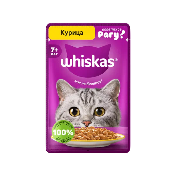 Корм д/кошек Whiskas рагу курица 85г