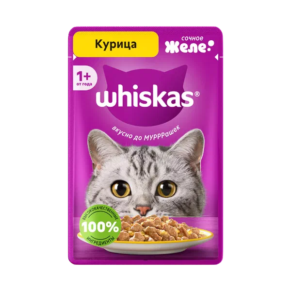 Корм д/кошек Whiskas желе курица 75г