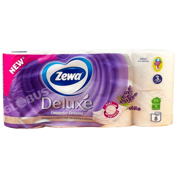 Бумага туал Zewa Deluxe Lavender Dreams 3сл 8рул