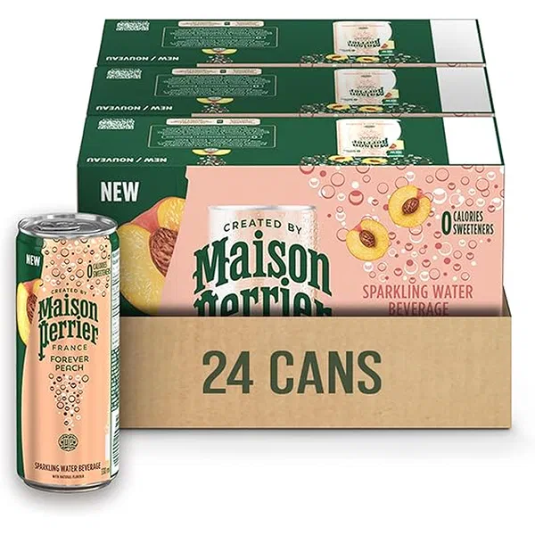 MAISON PERRIER PEACH AND CHERRY FLAVORED SPARKLING MINERAL WATER 250ML