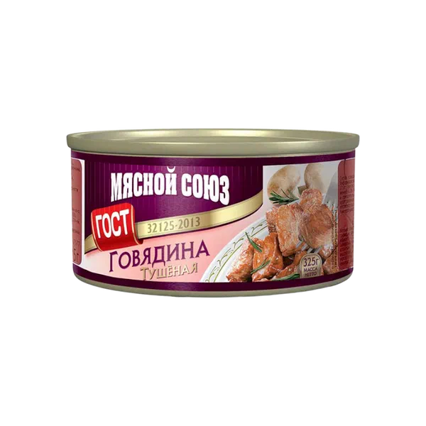 Говядина тушен. Мясной Союз ГОСТ в/с 325г ж/б РЦ