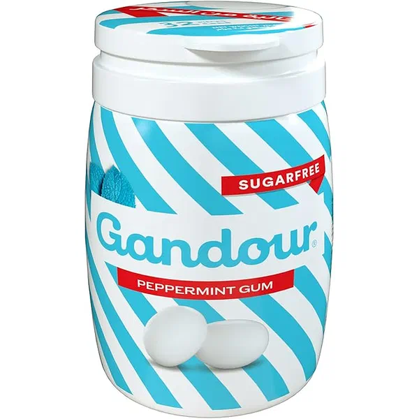 GANDOUR SF PPER-MINT GUM 32PCS - SUGAR-FREE PEPPERMINT GUM BOTTLE