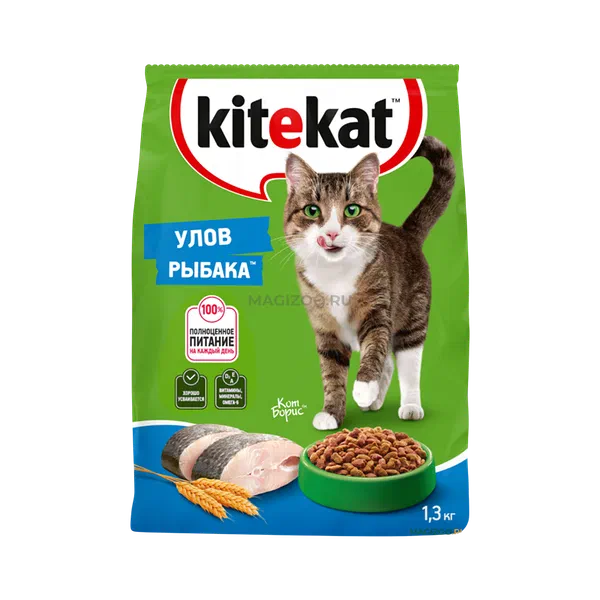 Корм д/кошек Kitekat улов рыбака 1,3кг