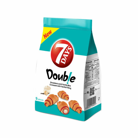 7Days Mini Double Layered Croissant Strawberry & Vanilla With Vanilla Filling