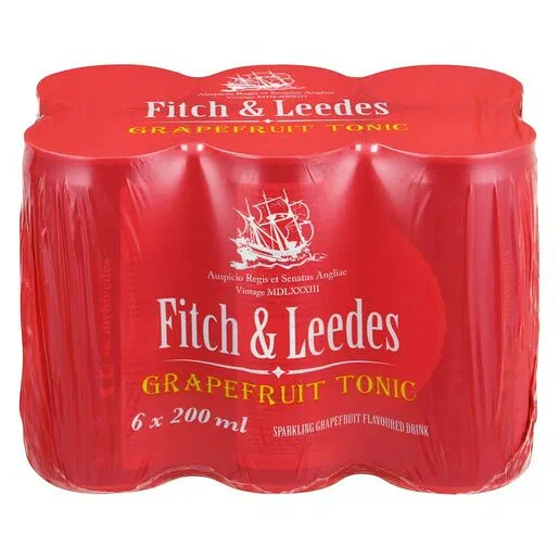 Fitch & Leedes Grapefruit Tonic Can 200ml 6 Pack