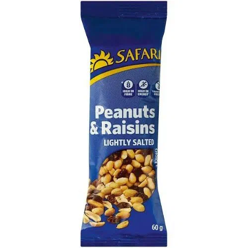 Safari Peanuts & Raisins 60g