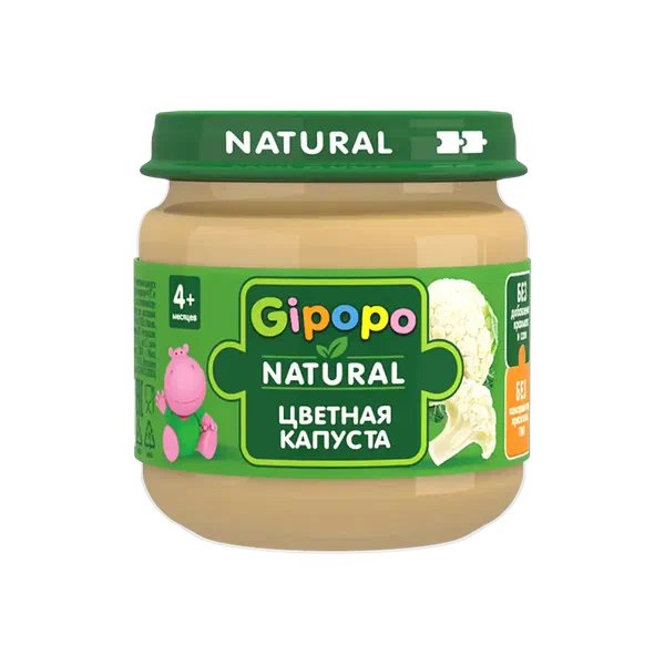 Пюре дет. Gipopo овощн. цвет.капуста 80г ст/б