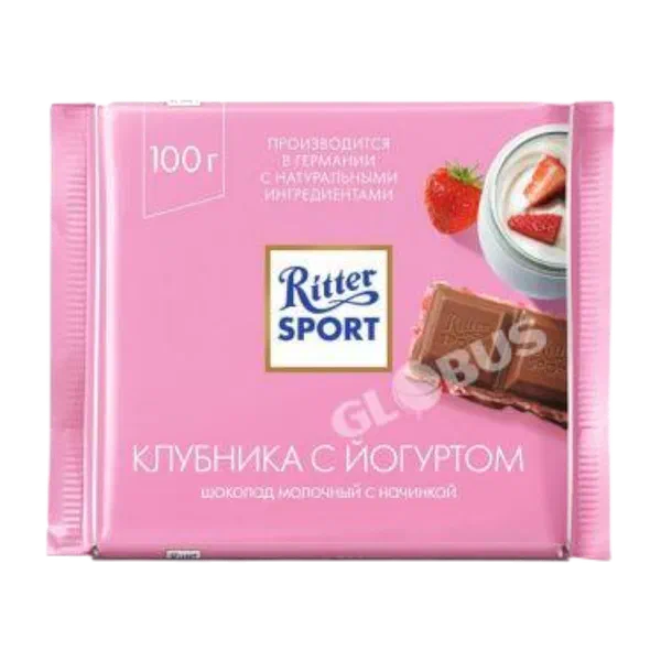 Шоколад Ritter Sport клубника в нежн йогурте 100г