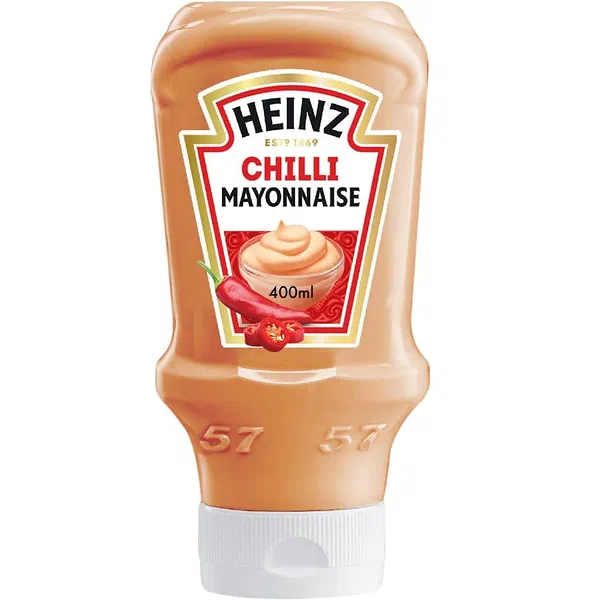 HEINZ ZESTY CHILI INFUSED CREAMY MAYONNAISE BOTTLE 400ML
