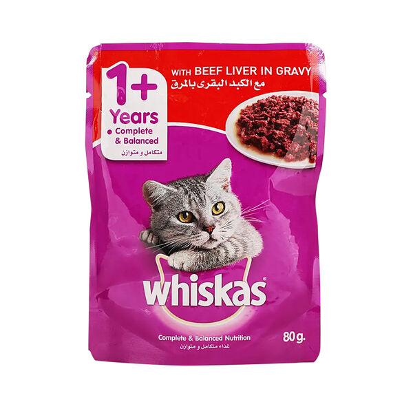 Whiskas Chickenbeef Liver Adult In Gravy80Gm