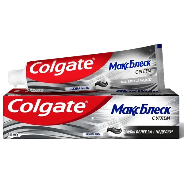 Colgate Макс Блеск уголь/нежная мята тиш пастасы 100мл