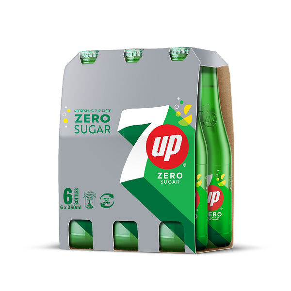 7 Up Soft Drink Zero Glass 250 Ml X6