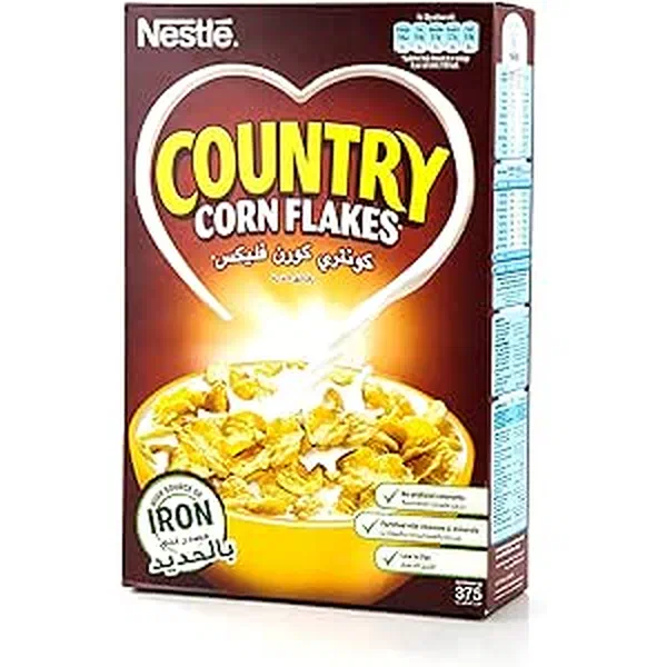 NESTLE COUNTRY CORN FLAKES TOASTED WHOLE GRAIN CEREAL 375G