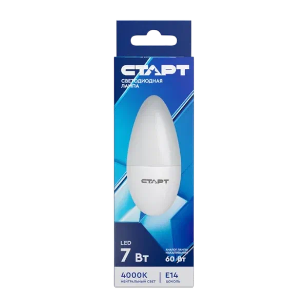 Старт ECO LED Candle 7W E14 4000К жарык/диод лампочкасы