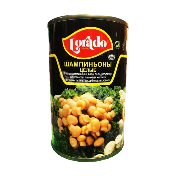 Грибы Lorado шампин. целые марин 425г ж/б
