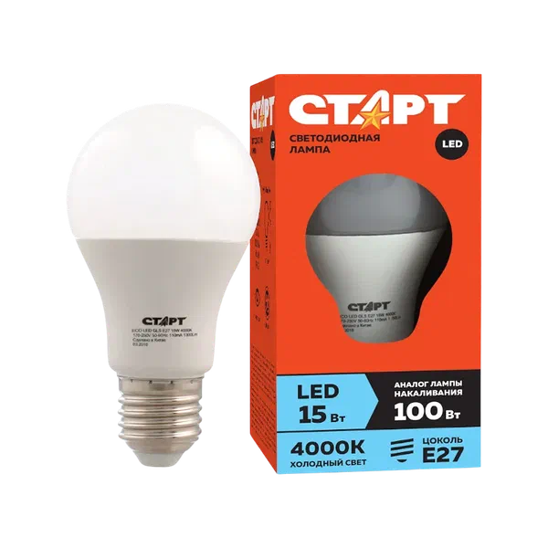 Лампочка св/диод Старт LED GLS 15W E27 4000К 17287 АЗ РФ