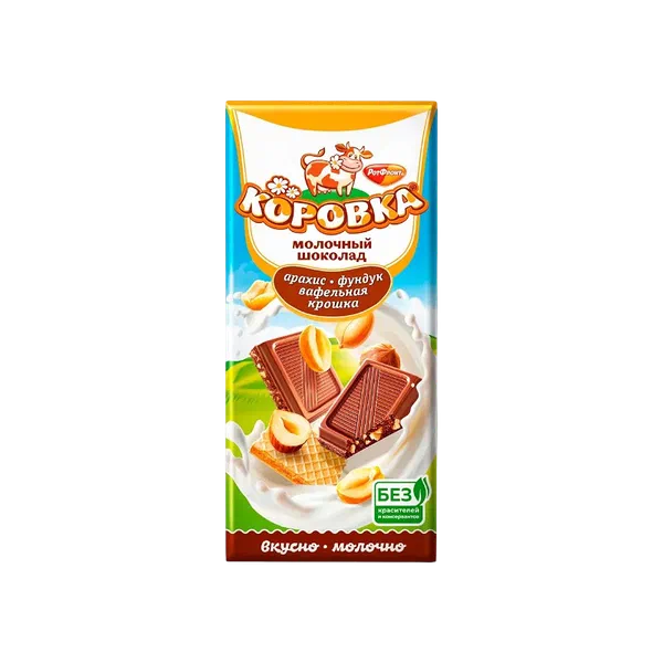 Коровка шоколады арахис/фундук жана вафли күкүмү 75г