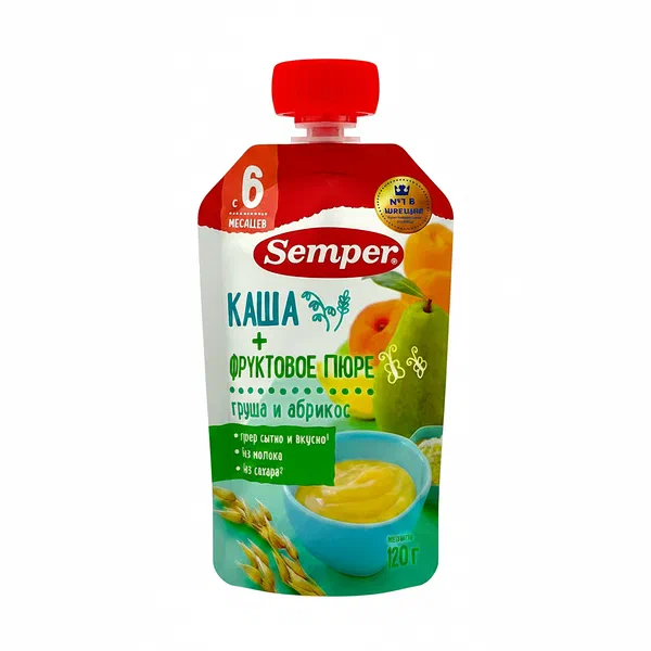 Semper алмурут орук злак пюреси 120гр д/п